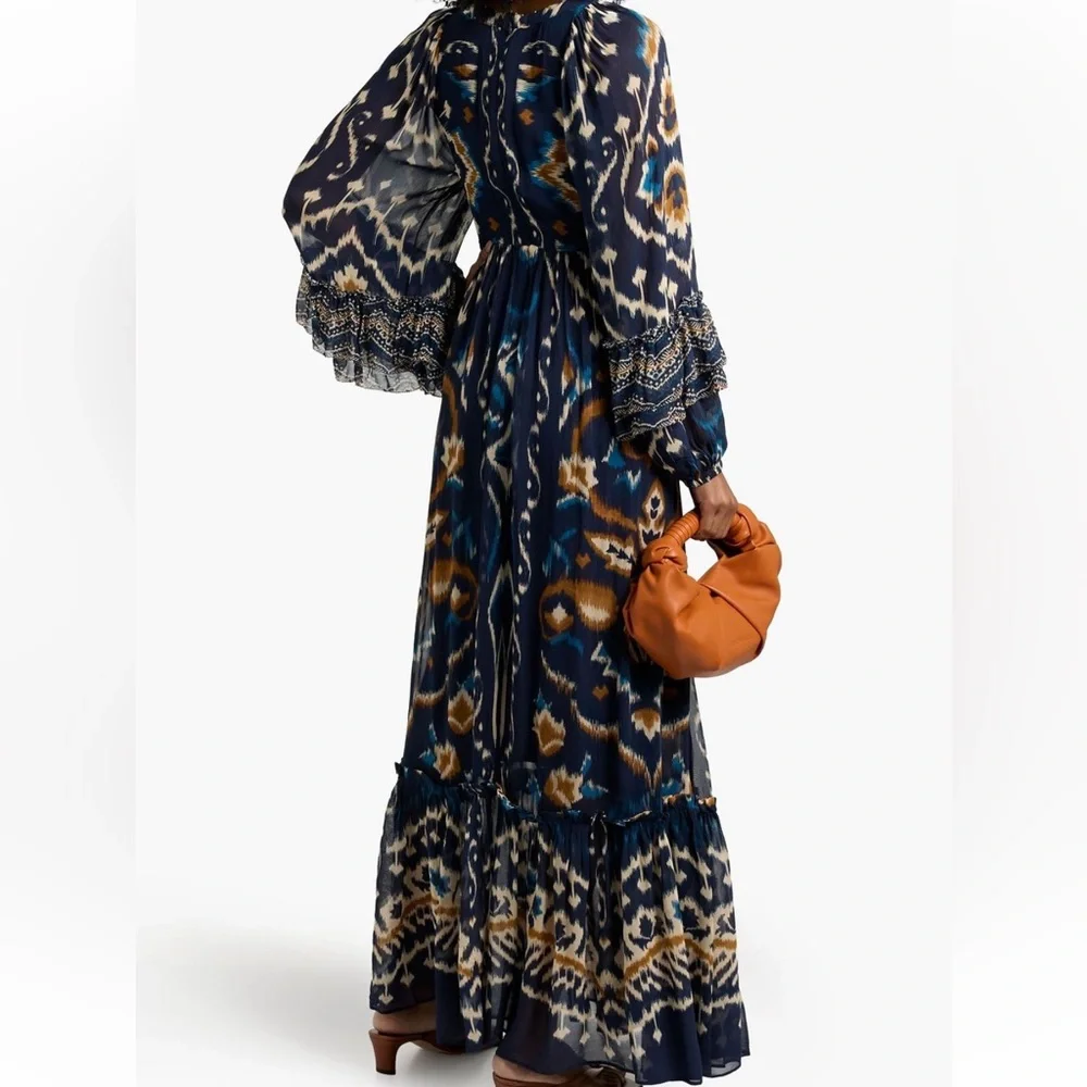 NWT Farm Rio Pineapple Ikat Maxi Dress - Picture 3 of 4